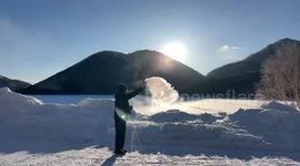 Japan: Brilliant Mpemba Effect Captured in Hokkaido Amid Massive Cold Wave