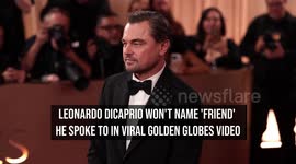 Leonardo DiCaprio won't name 'friend' he spoke to in viral Golden Globes video