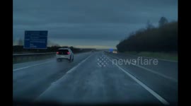 Rare Dashcam Moment Shows Loose Cow Leaping Into Traffic on Ireland’s M6