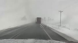 Dash Camera Shows Semi Struggling On Slick Iowa Highway