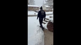 Plastic on driveway instead of shoveling and salting!