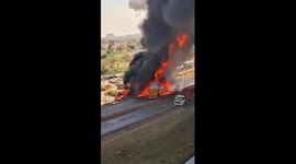 Tragedy on Southern Bypass: Tanker and Cargo Trucks Collide, Fueling Huge Blaze