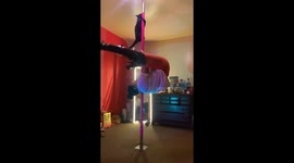 Diva pole dancing cat joins her owner during practice, realizing she’s in for a treat !