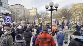 New York: Demonstrators gather to decry fatal ICE shooting in Minneapolis