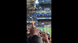Arsenal fans at Stamford Bridge provide a rousing standing ovation and chant for Beth Mead as she is substituted during the Gunners' 2-0 victory over Chelsea. The video captures the 'Meado' chants as she walks past the away end, followed by heartwarming f