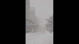 Heavy Overnight Snowfall Paralyzes Sapporo, Transport Disrupted Across City