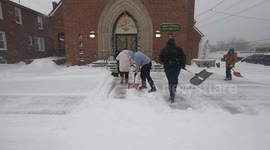 firefighters help dig out church and convent from the massive snowstorm