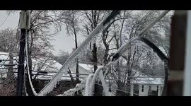 Heavy ice accumulation during winter storm in Kentucky, USA