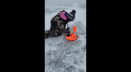 Ice Fishing Son Catches Pike Like A Pro