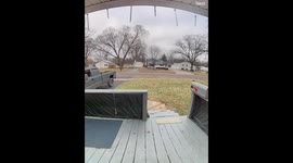 Drunk Guy Falls Slowly on Front Steps