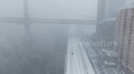 DRONE - Monster winter storm brings heavy snow, power outage threat to US Tri-State Area