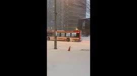 Toronto Buried Under Historic Snowfall as TTC Bus Battles Deep Drifts