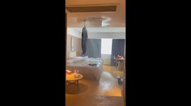 Hotel guest hung clothes on fire alarm sprinkler triggering water jets