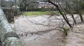 River Teign rages as Storm Chandra causes flooding in Devon