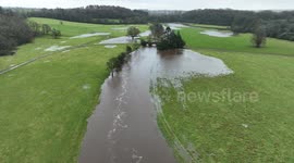 Burst River Banks and Flooding From Storm Chandra - drone footage