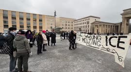 Protest held in Berlin against ICE violence in US