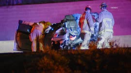 US, Los Angeles: Monrovia Crash Involving Tow Truck On 210 Freeway
