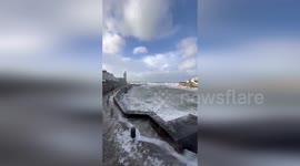 UK: Storm Chandra Unleashes Violent Seas On Porthleven Harbor