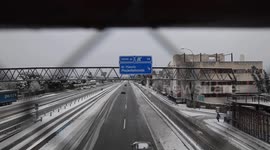 Storm Kristin hits Madrid leaving streets covered in snow