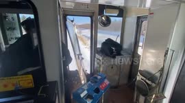 Passenger injured from door and glass breaking on train in Japan