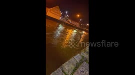 Storm Chandra: Swollen River In Newry, Northern Ireland