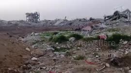 Palestine: Destruction in the Al-Batsh cemetery in Gaza