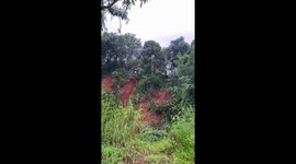 Landslide strikes amid prolonged heavy rainfall in Krompeng, Pekalongan, Indonesia