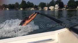 Barefoot Skiing Ends With More Than a Nose Full of Water