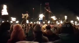 UK: Thousands Watch Spectacular Viking Fire Festival In Shetland