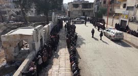 Syrians gather at Raqqa Reconciliation Centre for registration procedures