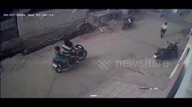 India: Schoolboy narrowly escapes death after electric pole collapses