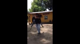 Girl failed to keep her balance