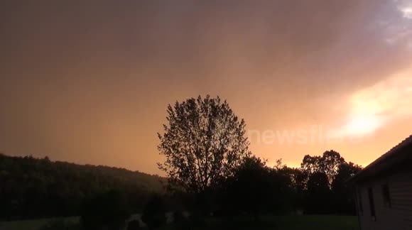 'Strange' sky goes from clear blue to stormy orange and rainbows