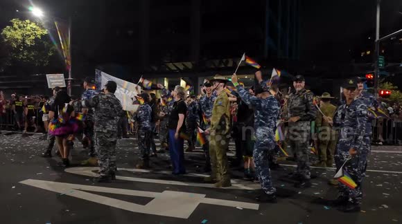 Military take part in a Sydney Gay and Lesbian Mardi Gras ...