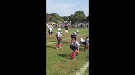 6 year old with Down syndrome scores a touchdown