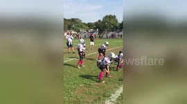 Newsflare Edit - 6 year old with Down syndrome scores a touchdown