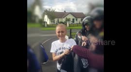 Sons of Anarchy fan battling cancer gets surprise visit from bikers