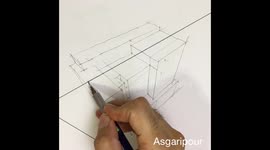 Trick for 3 points perspective drawing