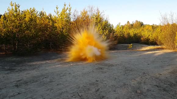 Man blows up pumpkins with firecrackers