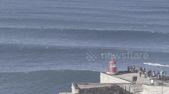 Nazare's first huge swell