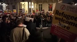 Protesters gather in London against Calais 'Jungle' demolition