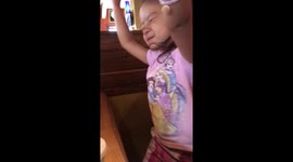 Daughter Jammin out at Applebees
