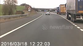 Near miss on A11 Rainham Coach and White Van