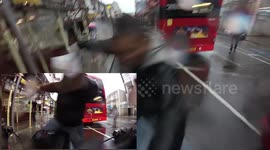 Pedestrian runs into me and takes me out