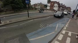 Motorcyclist comes off bike after attempting high-speed wheelie stunt