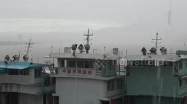 Chinese boats in a storm