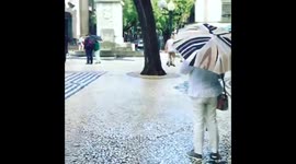 Walking through the cobbled streets of Madeira watching pop up street band