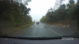 Lady spins on roundabout on A505