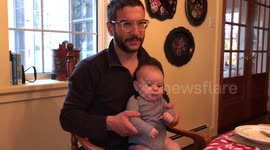 Dad uses baby for 'drum solo' in adorable footage