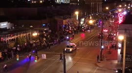 Woman throws laundry detergent on protestors at the #NotMyPresident protest in Portland, Oregon